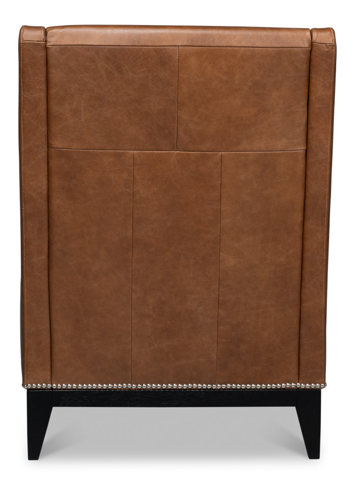 American Home Furniture | Sarreid - Brandy Accent Chair In Distilled Leather