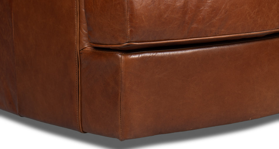 American Home Furniture | Sarreid - Scoth Swivel Chair In Distilled Leather 