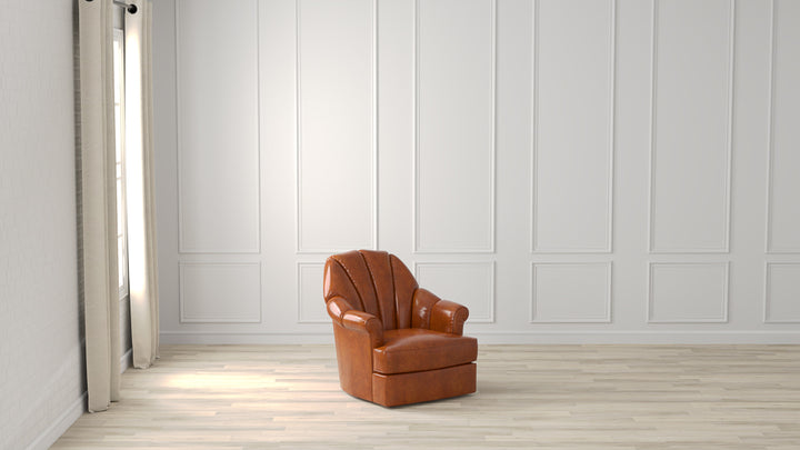 American Home Furniture | Sarreid - Scoth Swivel Chair In Distilled Leather 