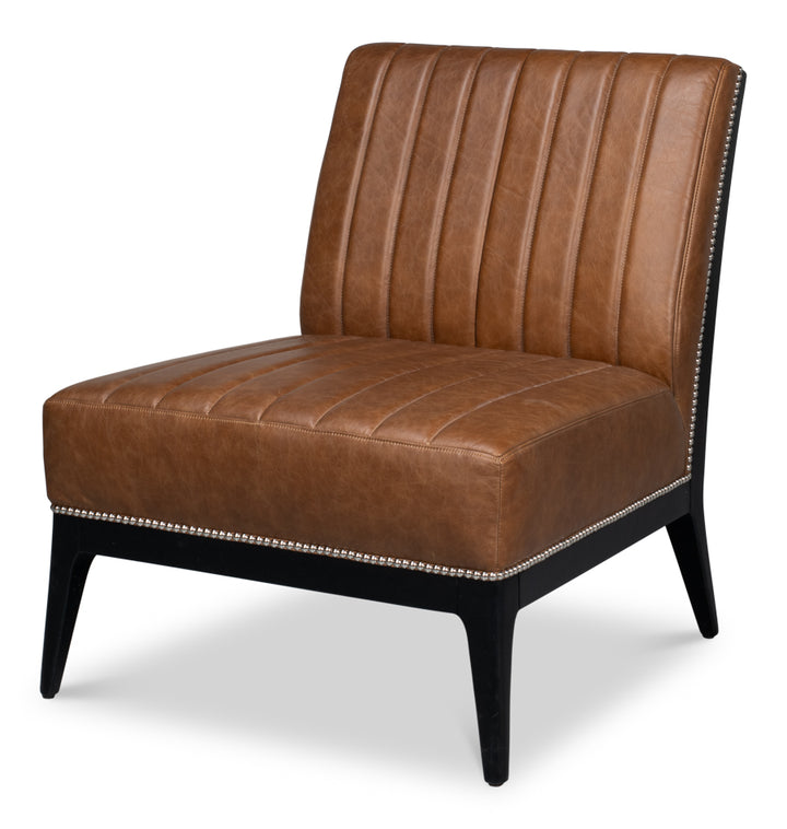 American Home Furniture | Sarreid - Agave Slipper Chair In Distilled Leather