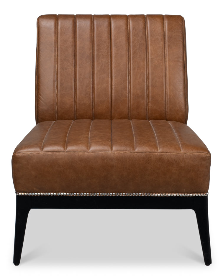 American Home Furniture | Sarreid - Agave Slipper Chair In Distilled Leather