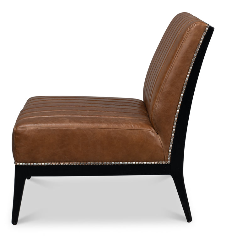 American Home Furniture | Sarreid - Agave Slipper Chair In Distilled Leather