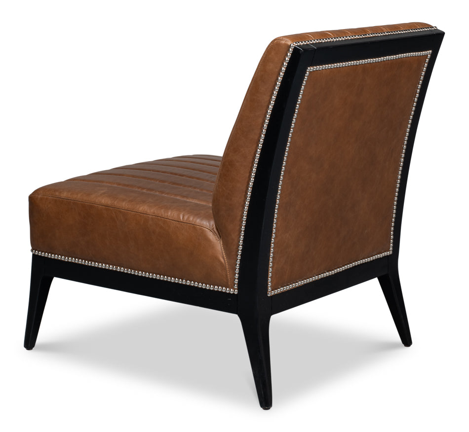 American Home Furniture | Sarreid - Agave Slipper Chair In Distilled Leather