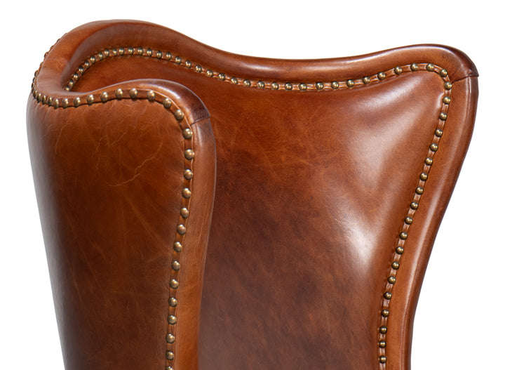 American Home Furniture | Sarreid - Drake Distilled Leather Chair