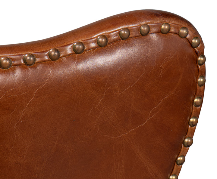 American Home Furniture | Sarreid - Drake Distilled Leather Chair
