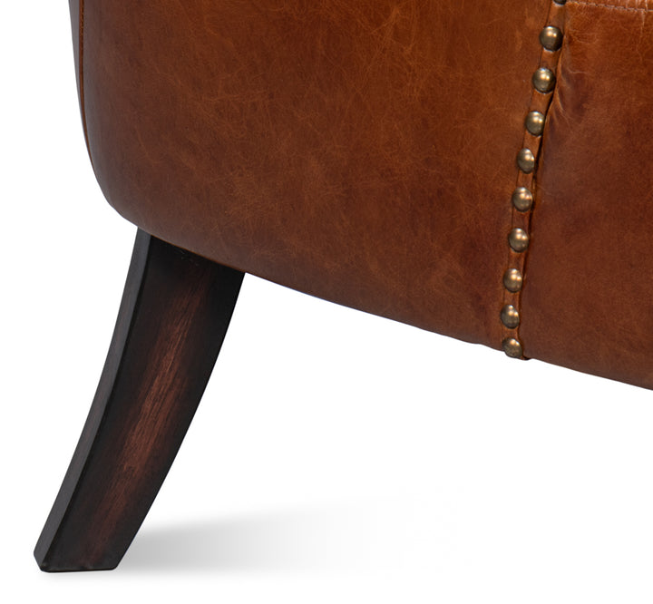 American Home Furniture | Sarreid - Drake Distilled Leather Chair