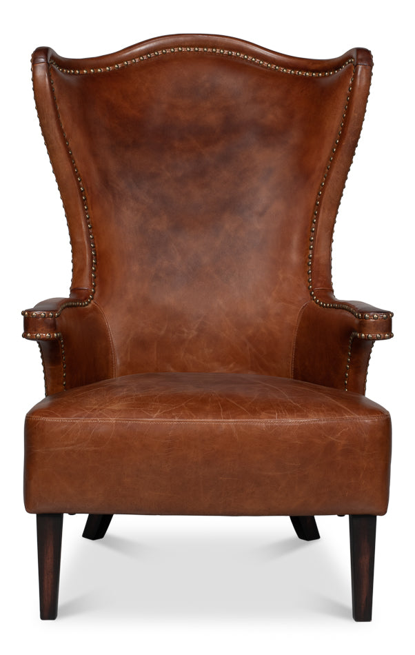 American Home Furniture | Sarreid - Drake Distilled Leather Chair