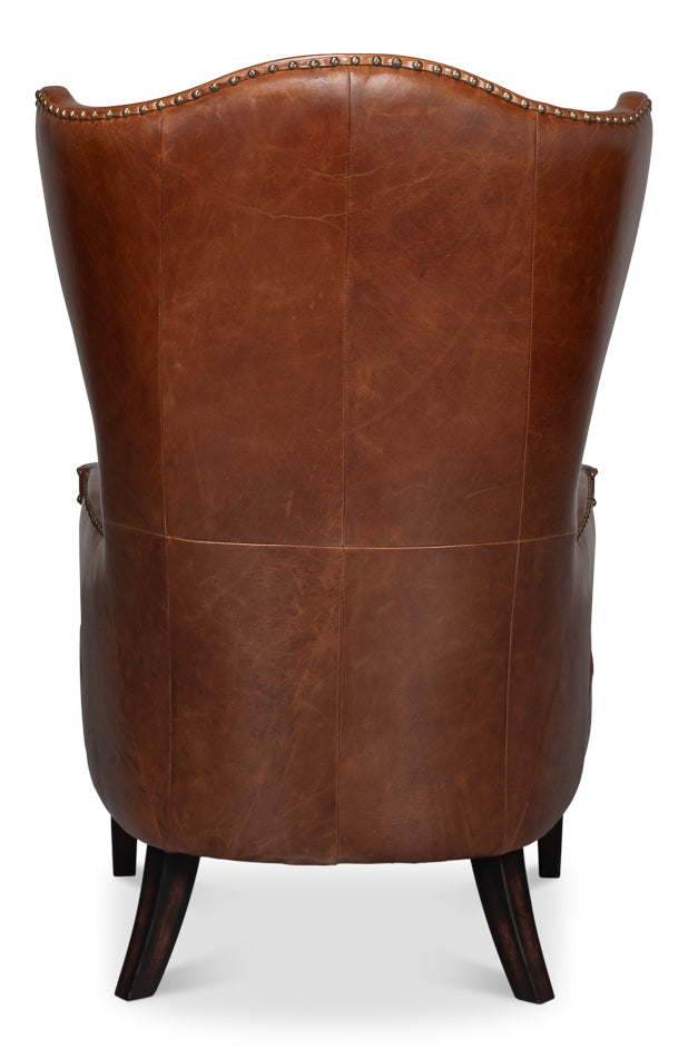 American Home Furniture | Sarreid - Drake Distilled Leather Chair