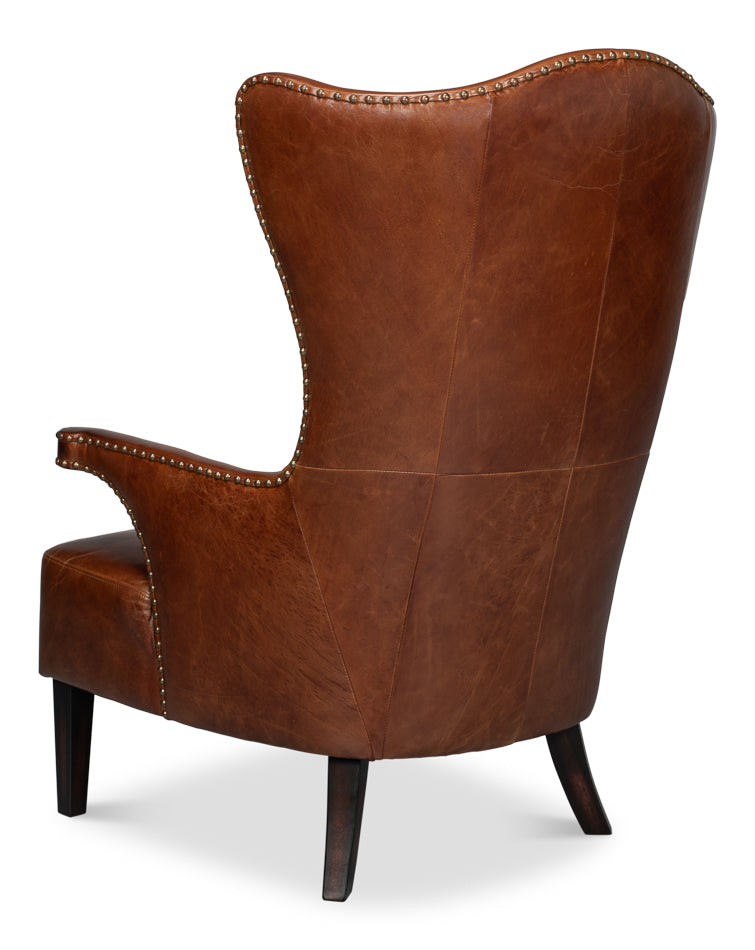 American Home Furniture | Sarreid - Drake Distilled Leather Chair