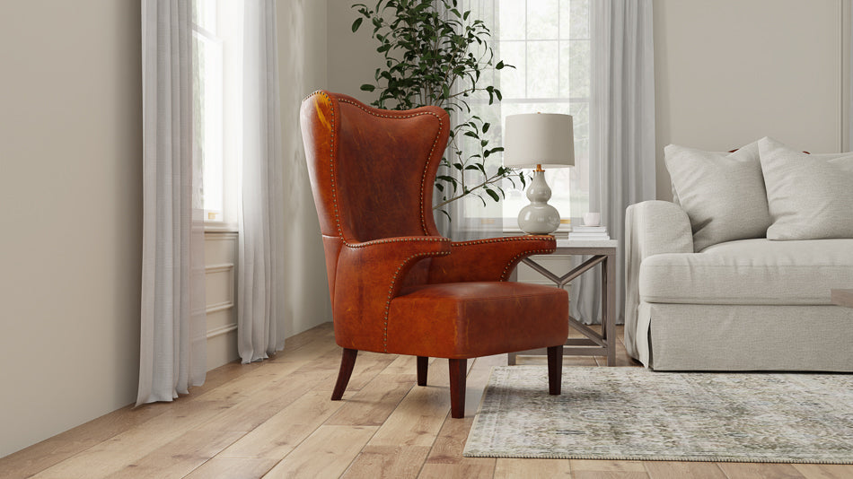 American Home Furniture | Sarreid - Drake Distilled Leather Chair