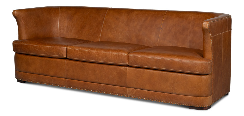 American Home Furniture | Sarreid - Mcmillan Distilled Leather Sofa