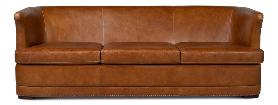 American Home Furniture | Sarreid - Mcmillan Distilled Leather Sofa
