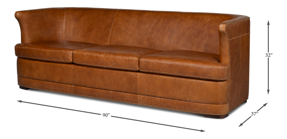 American Home Furniture | Sarreid - Mcmillan Distilled Leather Sofa