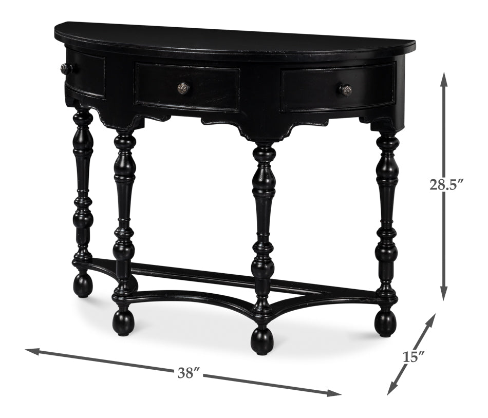 American Home Furniture | Sarreid - Abraham Half Round Console