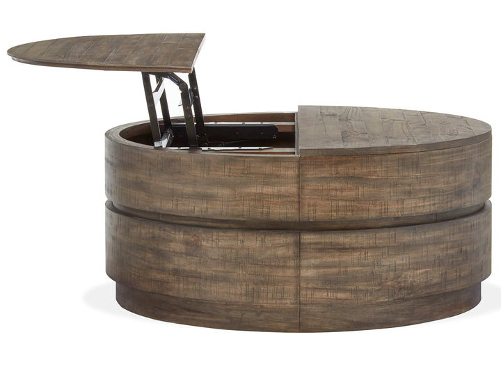 Baisden Tobacco Round Lift Top Cocktail Table With Casters - T5194-57