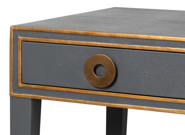 American Home Furniture | Sarreid - Gabriella Shagreen Desk/Table - Grey