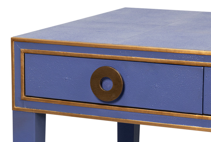 American Home Furniture | Sarreid - Gabriella Shagreen Desk/Table Marlin Blu