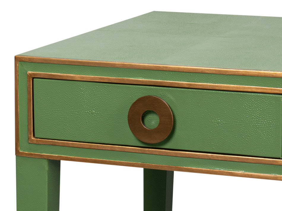 American Home Furniture | Sarreid - Gabriella Shagreen Desk/Table Watercress