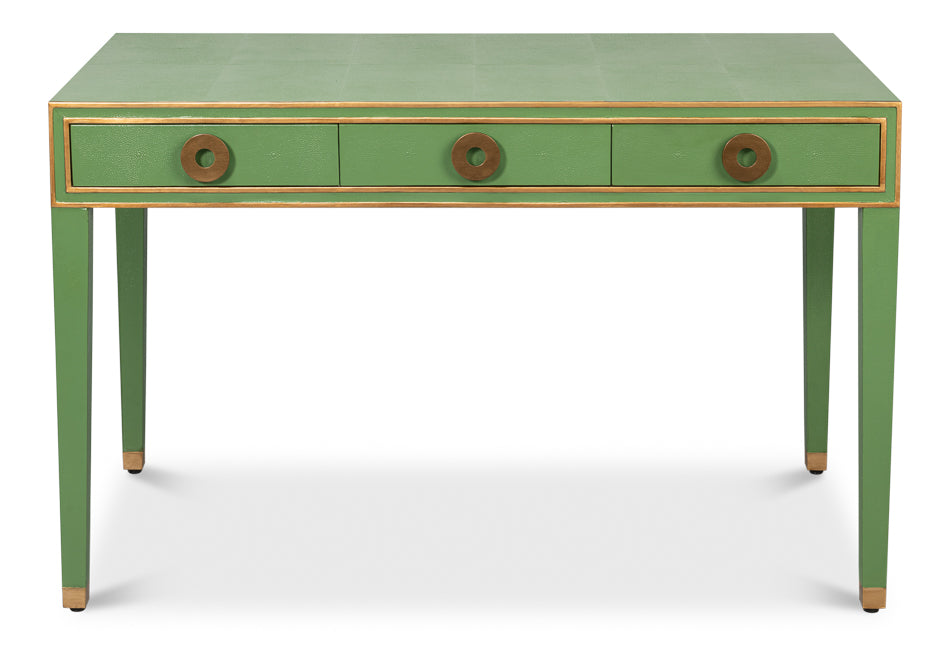 American Home Furniture | Sarreid - Gabriella Shagreen Desk/Table Watercress