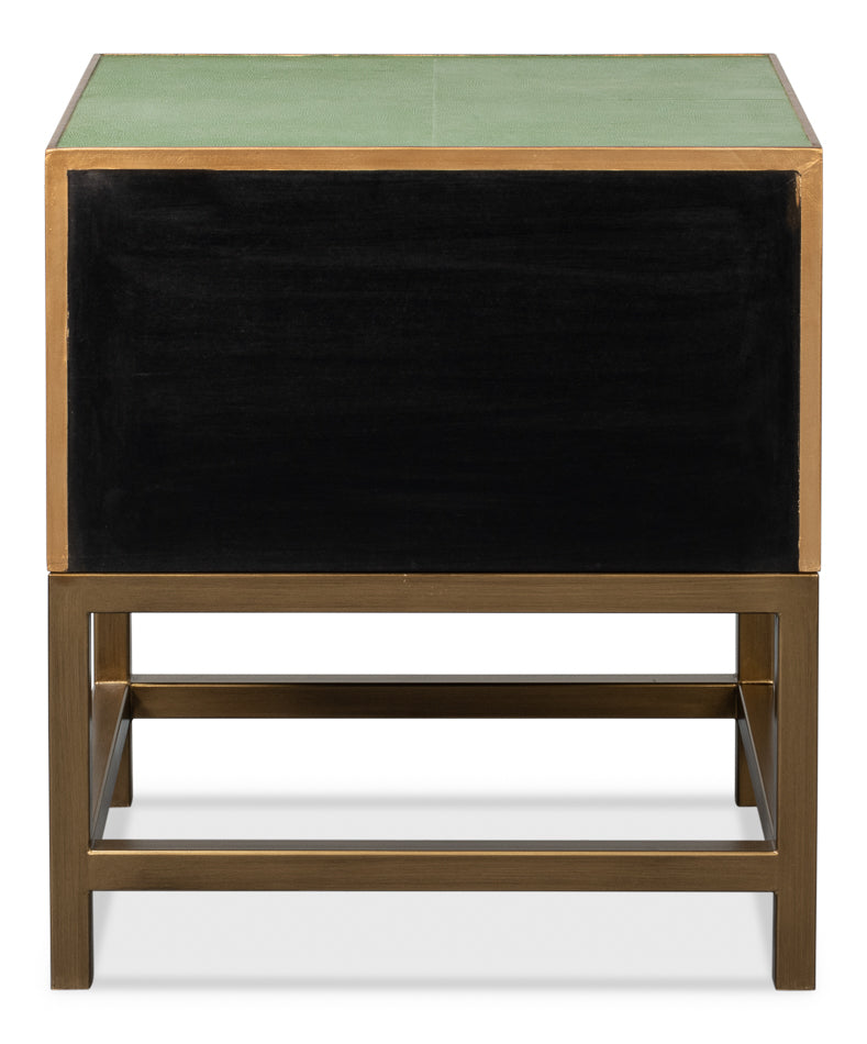 American Home Furniture | Sarreid - Gideon Shagreen Side Table - Watercress