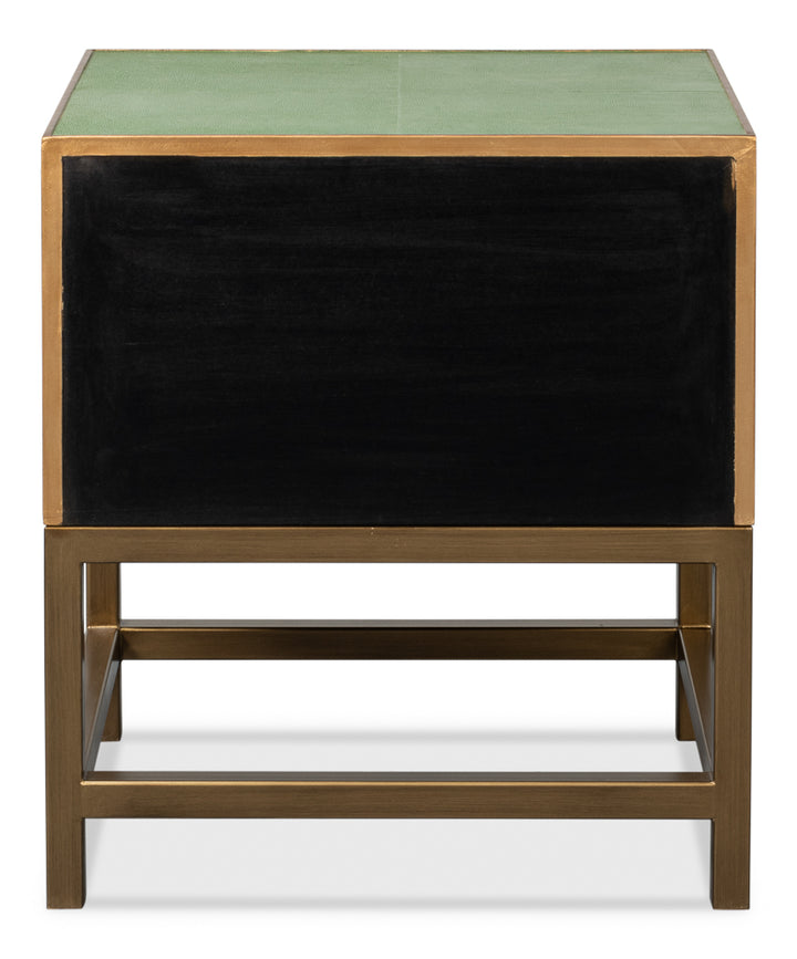 American Home Furniture | Sarreid - Gideon Shagreen Side Table - Watercress