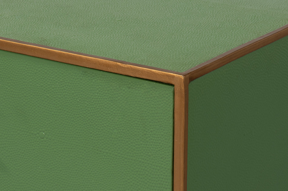 American Home Furniture | Sarreid - Gideon Shagreen Side Table - Watercress