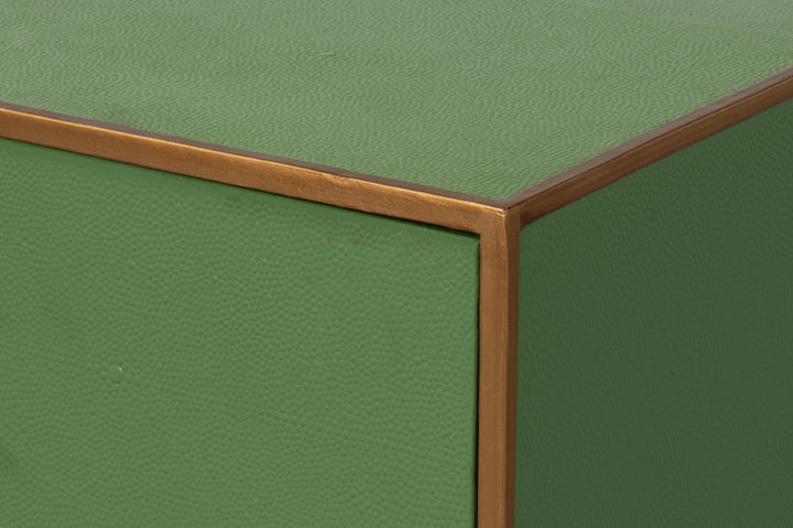 American Home Furniture | Sarreid - Gideon Shagreen Side Table - Watercress