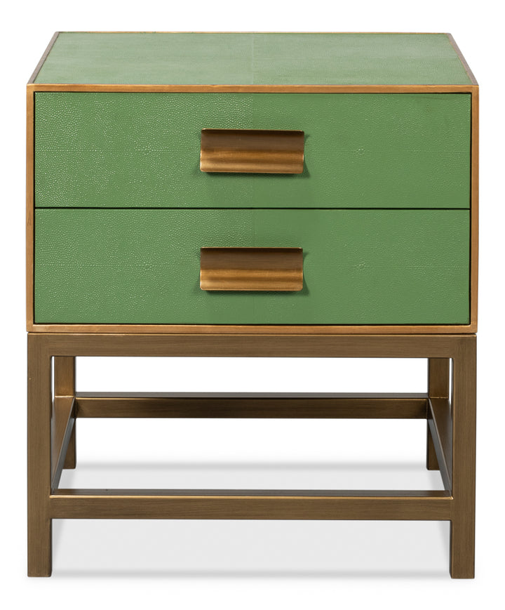 American Home Furniture | Sarreid - Gideon Shagreen Side Table - Watercress