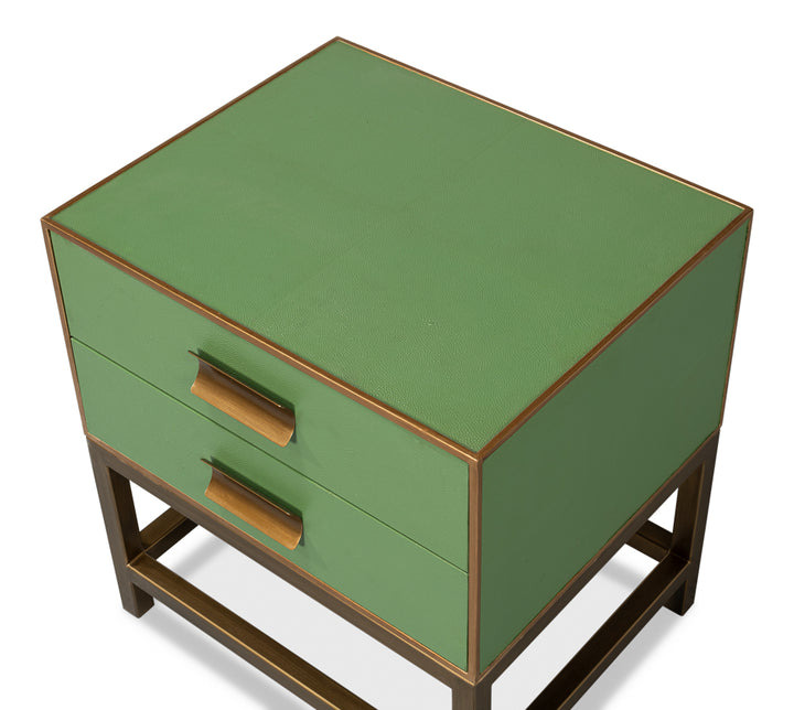 American Home Furniture | Sarreid - Gideon Shagreen Side Table - Watercress