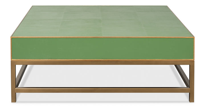 American Home Furniture | Sarreid - Gideon Shagreen Sq.Coffee Tbl Watercress