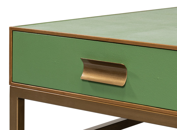 American Home Furniture | Sarreid - Gideon Shagreen Sq.Coffee Tbl Watercress