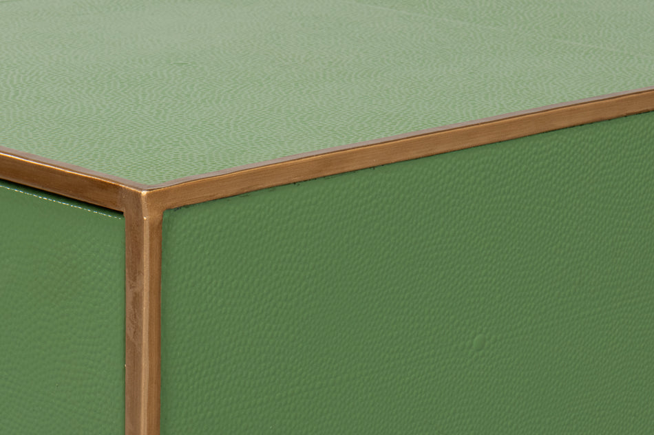 American Home Furniture | Sarreid - Gideon Shagreen Sq.Coffee Tbl Watercress