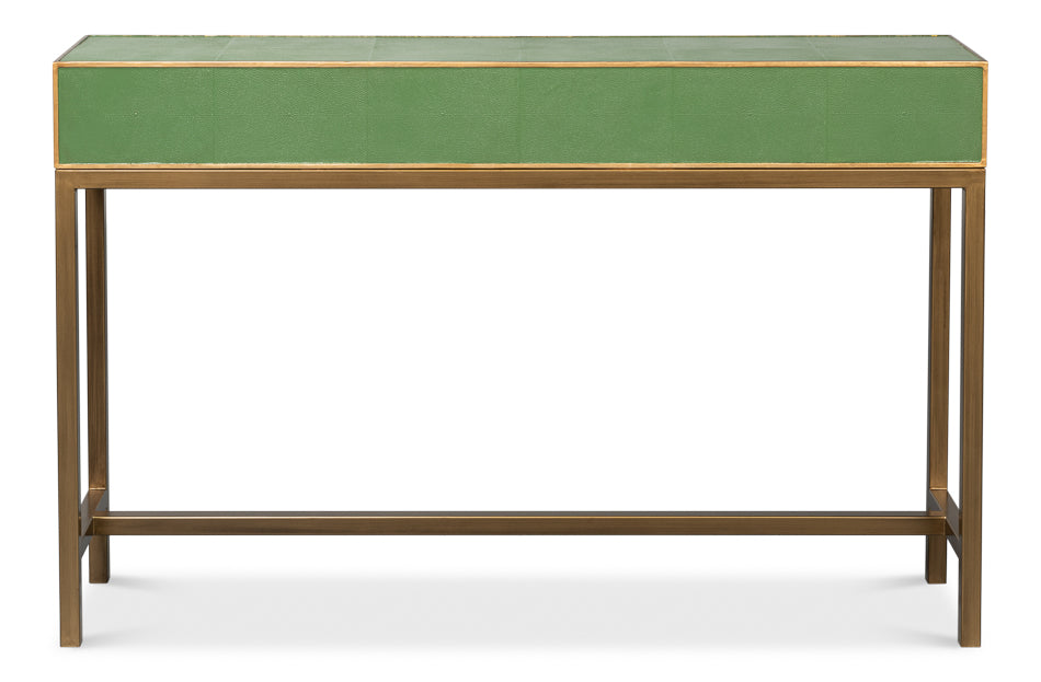 American Home Furniture | Sarreid - Gideon Shagreen Console - Watercress