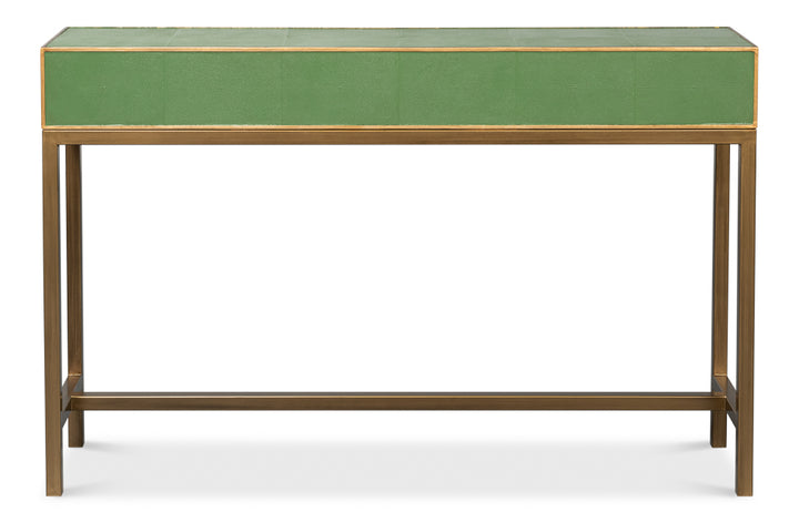 American Home Furniture | Sarreid - Gideon Shagreen Console - Watercress