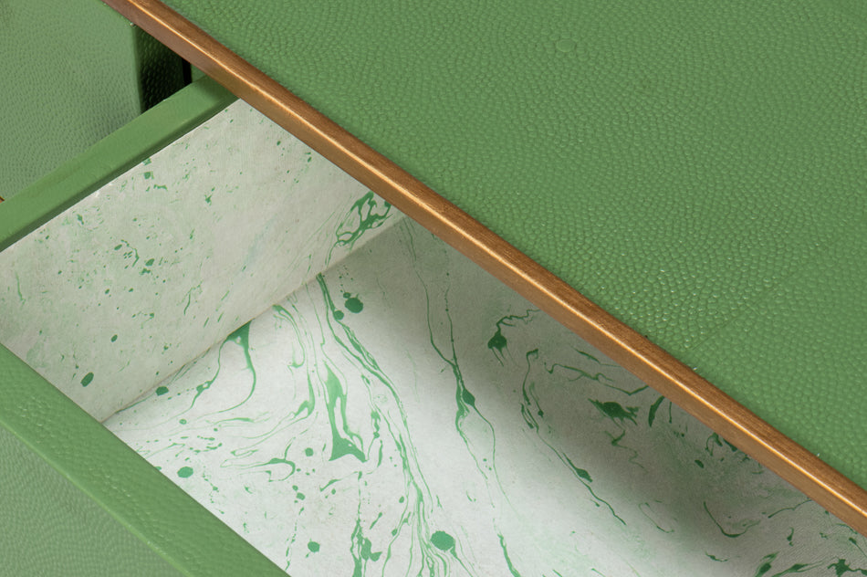 American Home Furniture | Sarreid - Gideon Shagreen Console - Watercress