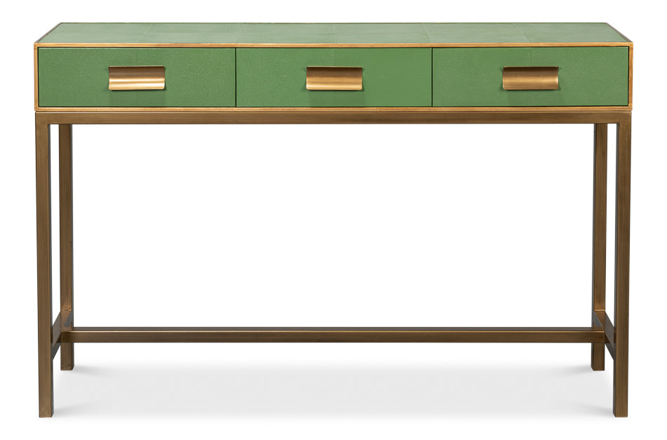 American Home Furniture | Sarreid - Gideon Shagreen Console - Watercress