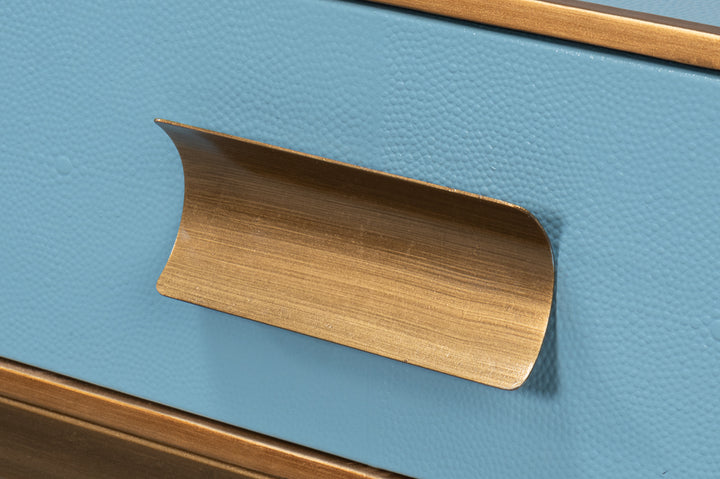 American Home Furniture | Sarreid - Gideon Shagreen Console - Chambray Blue