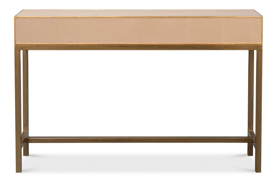 American Home Furniture | Sarreid - Gideon Shagreen Console - Mushroom