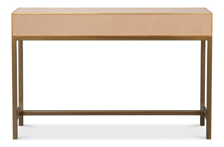 American Home Furniture | Sarreid - Gideon Shagreen Console - Mushroom