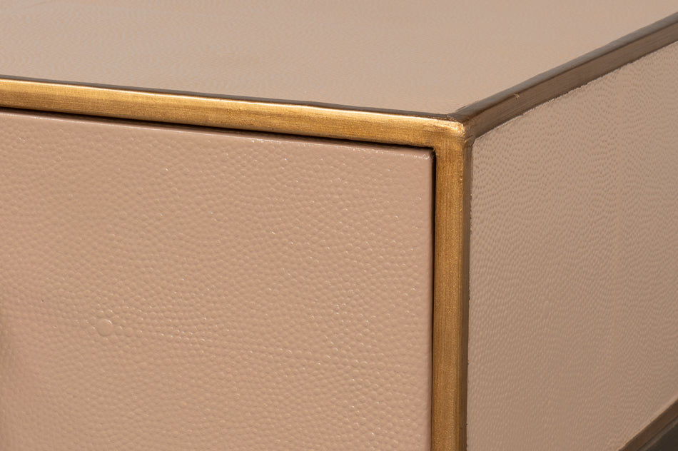 American Home Furniture | Sarreid - Gideon Shagreen Console - Mushroom