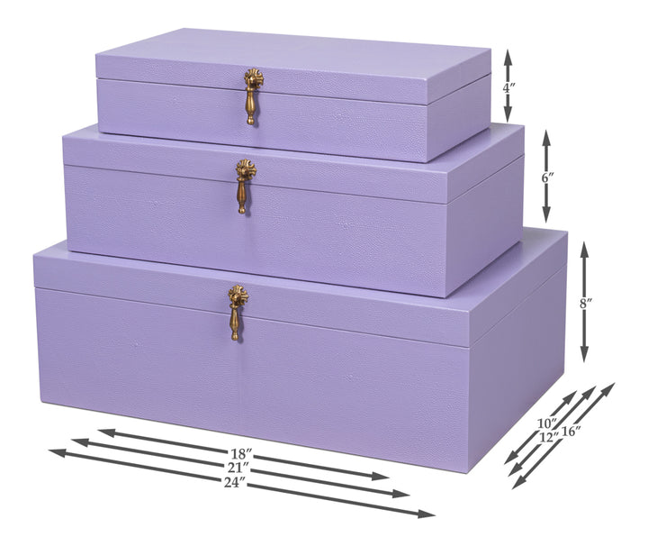 American Home Furniture | Sarreid - Cosmos Nesting Boxes S/3 Lilac