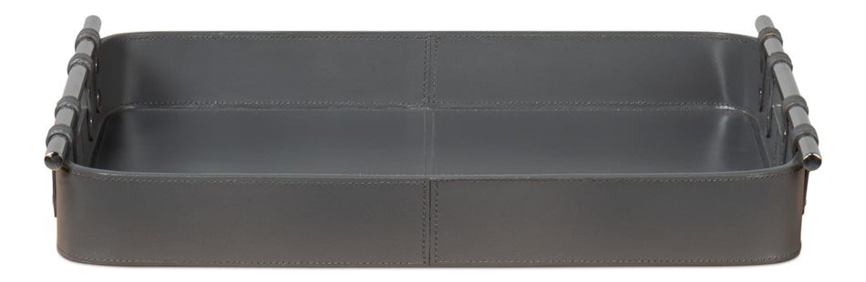 American Home Furniture | Sarreid - Safari Leather Tray - Quiet Shade