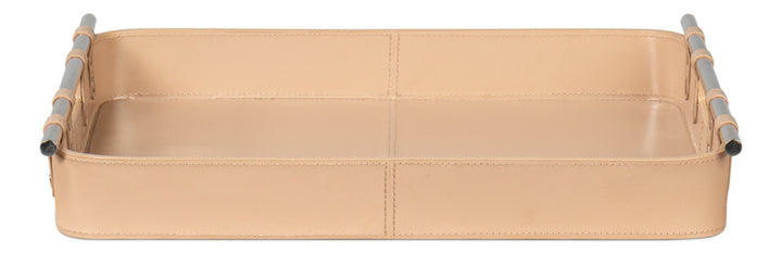 American Home Furniture | Sarreid - Safari Leather Tray - Mushroom