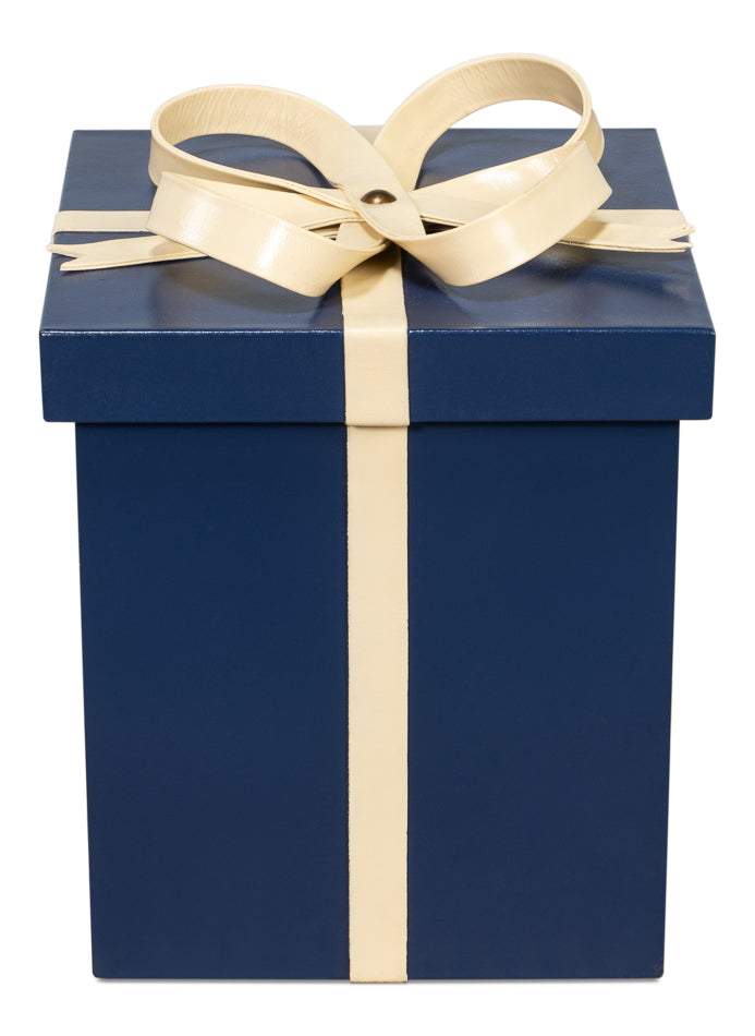 American Home Furniture | Sarreid - Ferrell Leather Holiday Boxes S/3 Navy