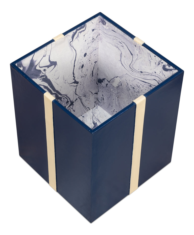 American Home Furniture | Sarreid - Ferrell Leather Holiday Boxes S/3 Navy