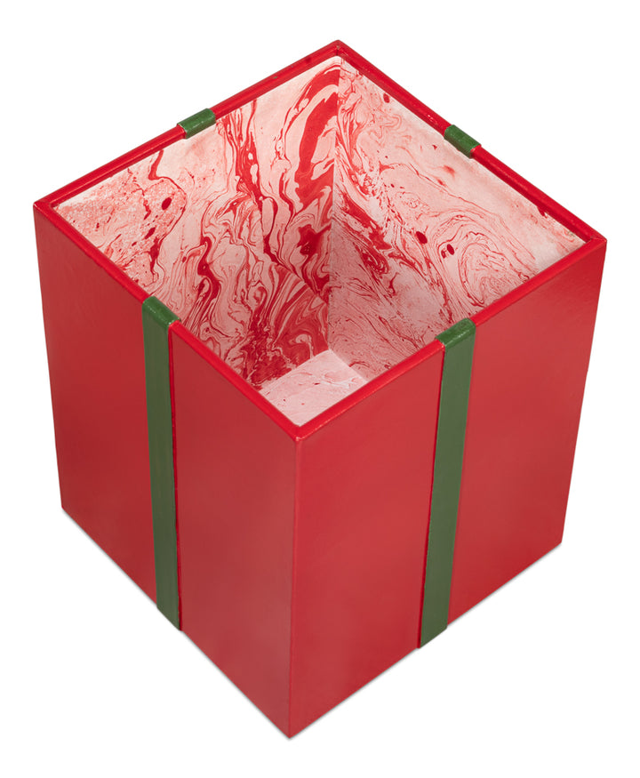 American Home Furniture | Sarreid - Ferrell Leather Holiday Boxes S/3 Red