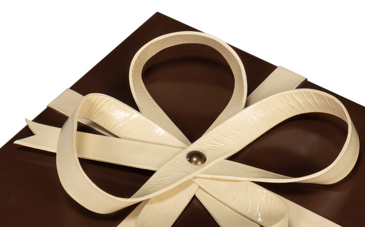 American Home Furniture | Sarreid - Ferrell Leather Holiday Boxes S/3 Choco 