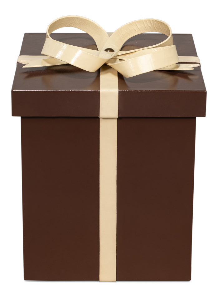 American Home Furniture | Sarreid - Ferrell Leather Holiday Boxes S/3 Choco 