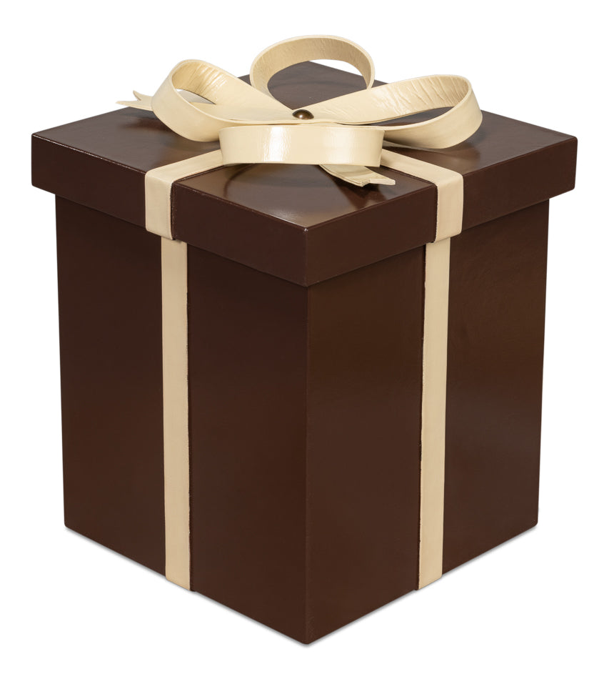 American Home Furniture | Sarreid - Ferrell Leather Holiday Boxes S/3 Choco 