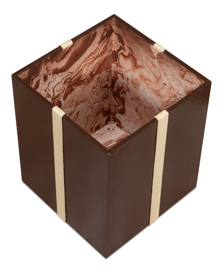 American Home Furniture | Sarreid - Ferrell Leather Holiday Boxes S/3 Choco 